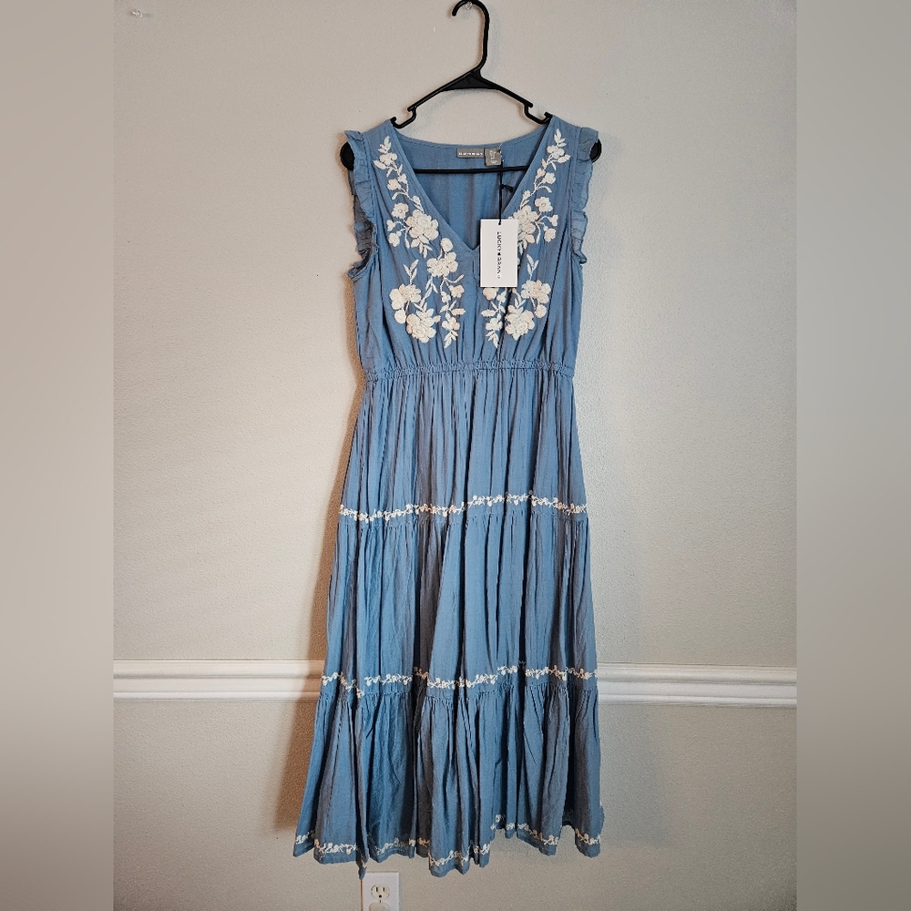 NWT Lucky Brand Embroidered Maxi